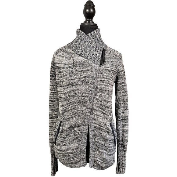 Ivivva Lululemon Gray Cotton Knit Sweater with Shawl Collar Size 12 - Picture 1 of 9